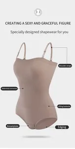 Caractéristiques détaillées du body gainant nude pour femme avec contrôle du ventre