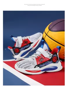 Breathable mesh boys' basketball shoes with lightweight EVA foam sole for comfort