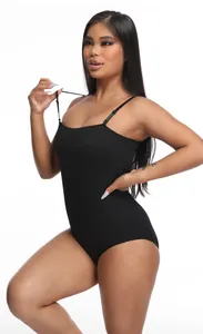 Body sculptant noir grande taille pour femme, contrôle du ventre et lifting des fesses