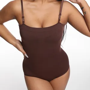 Body Gainant Femme Grande Taille Sans Couture Contrôle Du Ventre Sculpteur De Corps Avec Bretelles Réglables Crochets