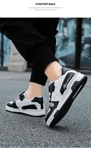 Vista dettagliata di sneaker in pelle per bambini con fodera traspirante e suola durevole