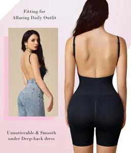 Vista detallada del body reductor sin costuras con espalda descubierta para un look suave