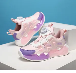 Rosa und lila Kinder-Sportschuhe mit Drehverschluss und wellenförmigem Sohlendesign