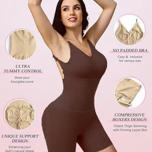 Body reductor sin costuras con espalda descubierta, control de abdomen y levanta cola