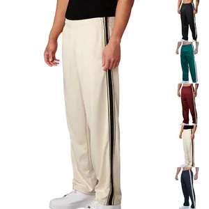 Detailed display of color options for men's side stripe loose wide leg sports pants