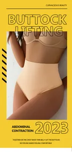 Nahtlose, hoch taillierte Thong-Shapewear für Damen mit Po-Lifting und Bauchkontrolle-Funktion