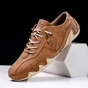 Chaussures décontractées marron pour hommes avec semelle à motif poulpe