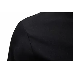 Detailed macro view of black business suit shoulder seam and fine fabric texture