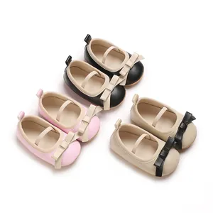 Baby Girl Princess Sandals Soft Sole Bowknot First Walkers For 3-12 Months Toddler Infant Summer Shoes Non-Slip PU Leather Sandals