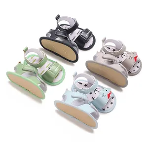 Cartoon baby sandals in multiple colors with soft anti-slip soles for infants 0-1 year.