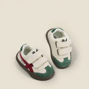 Zapatos de Primeros Pasos Patchwork Unisex para Niños Pequeños Cuero de Microfibra Zapatillas Deportivas Antideslizantes para Bebés Niños Niñas Zapatos Casuales de Suela Blanda