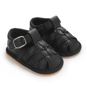 Baby Boy Summer Breathable Soft Sole Sandals Casual Hollow Woven Artificial PU Prewalker Shoes For Toddlers Infant Sandals