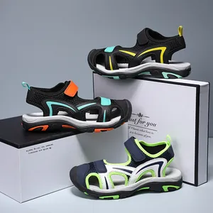 Breathable closed-toe boys sports sandals for beach and outdoor activities in multiple colors