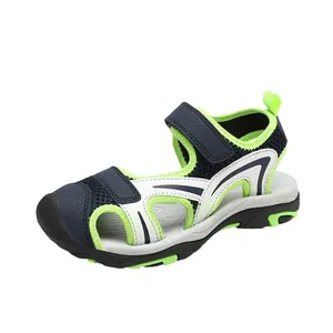 Durable sporty closed-toe children's sandals featuring breathable mesh and Velcro strap