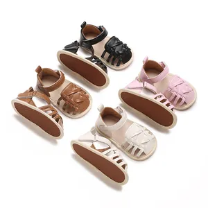 Sandales de marche d'été à semelle souple pour bébés de 0 à 1 an en quatre couleurs