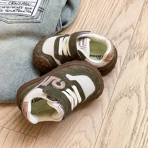Breathable mesh baby walking shoes with soft soles and velcro straps for toddlers