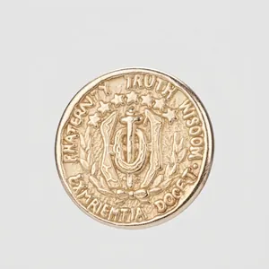 Vintage Crest Embossed Thick Brass Metal Buttons High-End Clothing Decorative Buttons With Silver Solder Base Foot For Suits Coats
