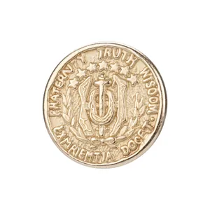 Premium Japanese imported thick copper button with detailed heraldic crest engraving