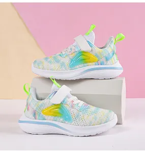 Lightweight and breathable mesh running shoes for girls with vibrant colorful patterns