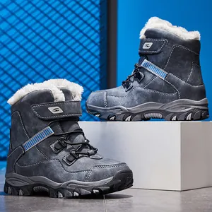 Bottes d'hiver chaudes pour enfants avec doublure en fourrure et semelle antidérapante