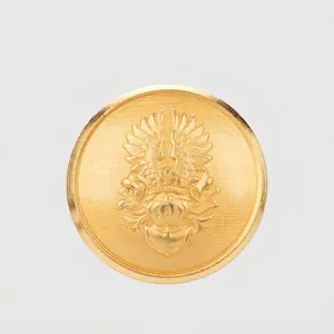 High Quality Brass Metal Buttons Gold Vintage Embossed Shank Buttons For Suit Blazer Overcoat British Style Uniform DIY Craft Accessories