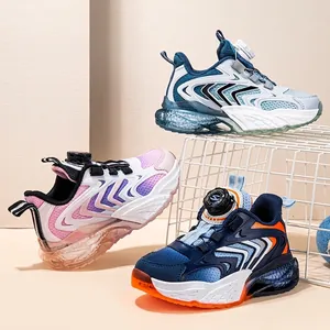Sneaker sportive traspiranti per bambini con chiusura a fibbia rotante e suole antiscivolo moda