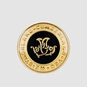 Luxuriöse Britische Vintage Messing Metallknöpfe Runde Emaille Emblem Monogramm Schaftknöpfe Für Anzüge Mäntel Blazer Nähen
