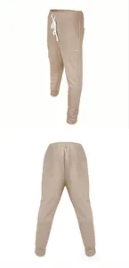 Detailed view of men's jacquard casual pants featuring drawstring waist and back pockets