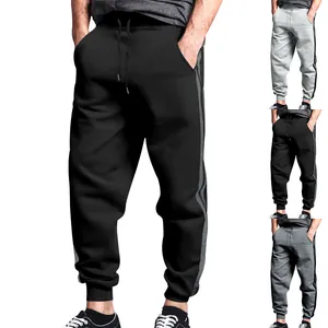 Mens casual joggers with double side stripes and drawstring waist in multiple colors