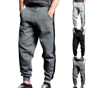 Men's casual sports joggers with two side stripes and drawstring waist for gym wear