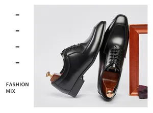 Detail shot of premium black leather Oxford shoes for men with elegant wooden shoe trees