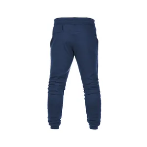 Vista trasera de pantalones deportivos azul marino para hombre con cintura elástica