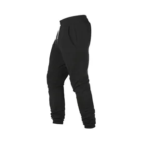 Vista lateral profesional de pantalones deportivos negros para hombres para fitness