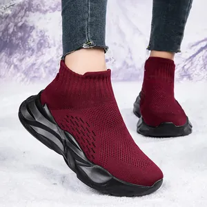 Scarpe da Ginnastica Invernali Calde in Velluto Slip-on a Calzino per Uomo Donna in Maglia Casual Corsa Sportive Leggere