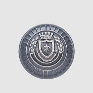 Boutons en Laiton Gaufrés avec Couronne et Bouclier Royal Britannique Vintage pour Costumes Manteaux Accessoires de Couture de Luxe