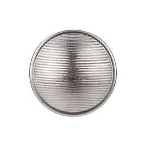 High-end silver ridged dome brass metal button for apparel and tailored coats
