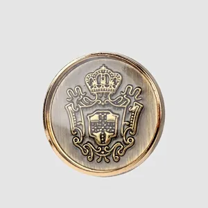 Vintage Britse Kroon Schild Wapen Reliëf Zinklegering Metalen Oogknoppen Voor Dames Jas Blazer Pak Naaiaccessoires