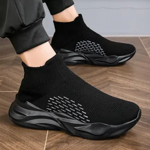 Comode sneaker a calzino nere alte per uomo e donna, scarpe sportive in maglia traspirante outdoor