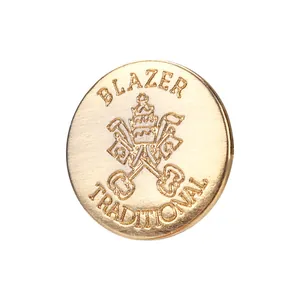 High-end Japanese style gold metal blazer button for premium women's apparel jackets