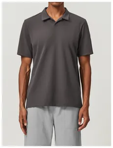 Front view of men's charcoal grey short sleeve Polo shirt