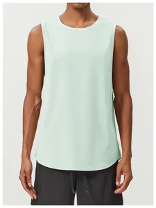 Close-up of a breathable cotton sports tank top for running and fitness training