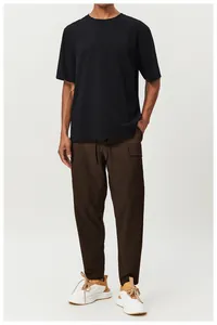 Pantalon cargo marron à séchage rapide pour homme avec poches et cordon de serrage