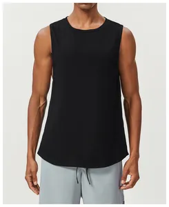 Man wearing a breathable black sports tank top for running and basketball sessions