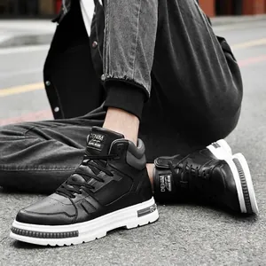 Mens stylish high top Martin boots featuring 8cm hidden height increase and durable thick soles