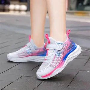 Zapatos de Correr para Niños Niñas Malla Transpirable Cinta Mágica Zapatillas Ligeras Moda Degradado Zapatos Deportivos Exterior