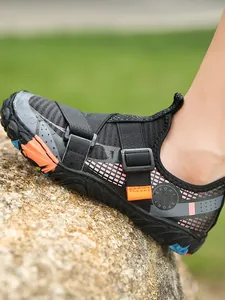 Durable black outdoor water shoes with adjustable straps for hiking, wading, and beach wear
