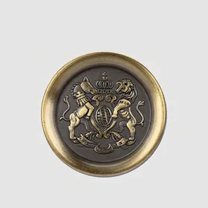 Boutons en Métal Armoiries Royales Britanniques Rétro Laiton Antique Relief en Alliage de Zinc Boutons à Queue pour Manteaux Costumes Couture Bricolage