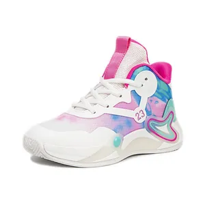 Tie-Dye Basketballschuhe für Kinder, High-Top, atmungsaktives Mesh mit Nummer 23 Detail
