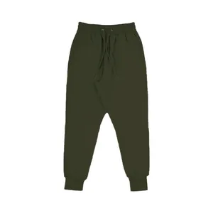 Dunkelgrüne Herren-Sporthose mit verstellbarem Kordelzug und elastischen Bündchen