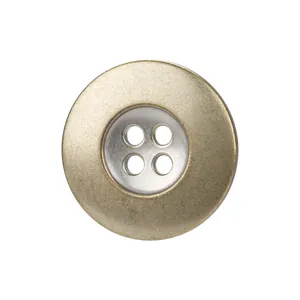 Bouton métallique bicolore à quatre trous haut de gamme pour accessoires de mode